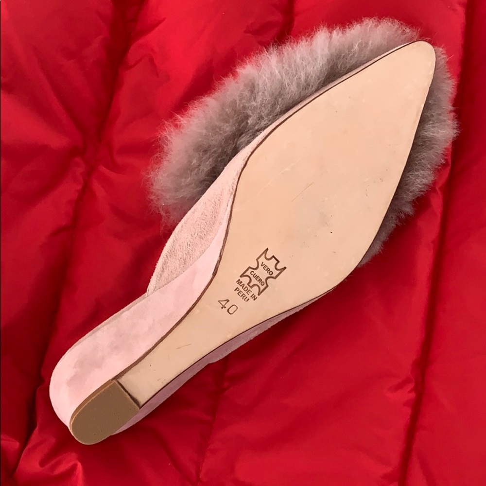 Antonia Leather Slide Alpaca Suede Wedges - Picture 4 of 6
